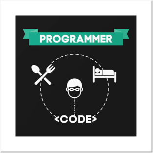 EAT SLEEP CODE Geeky design for Programmers Posters and Art